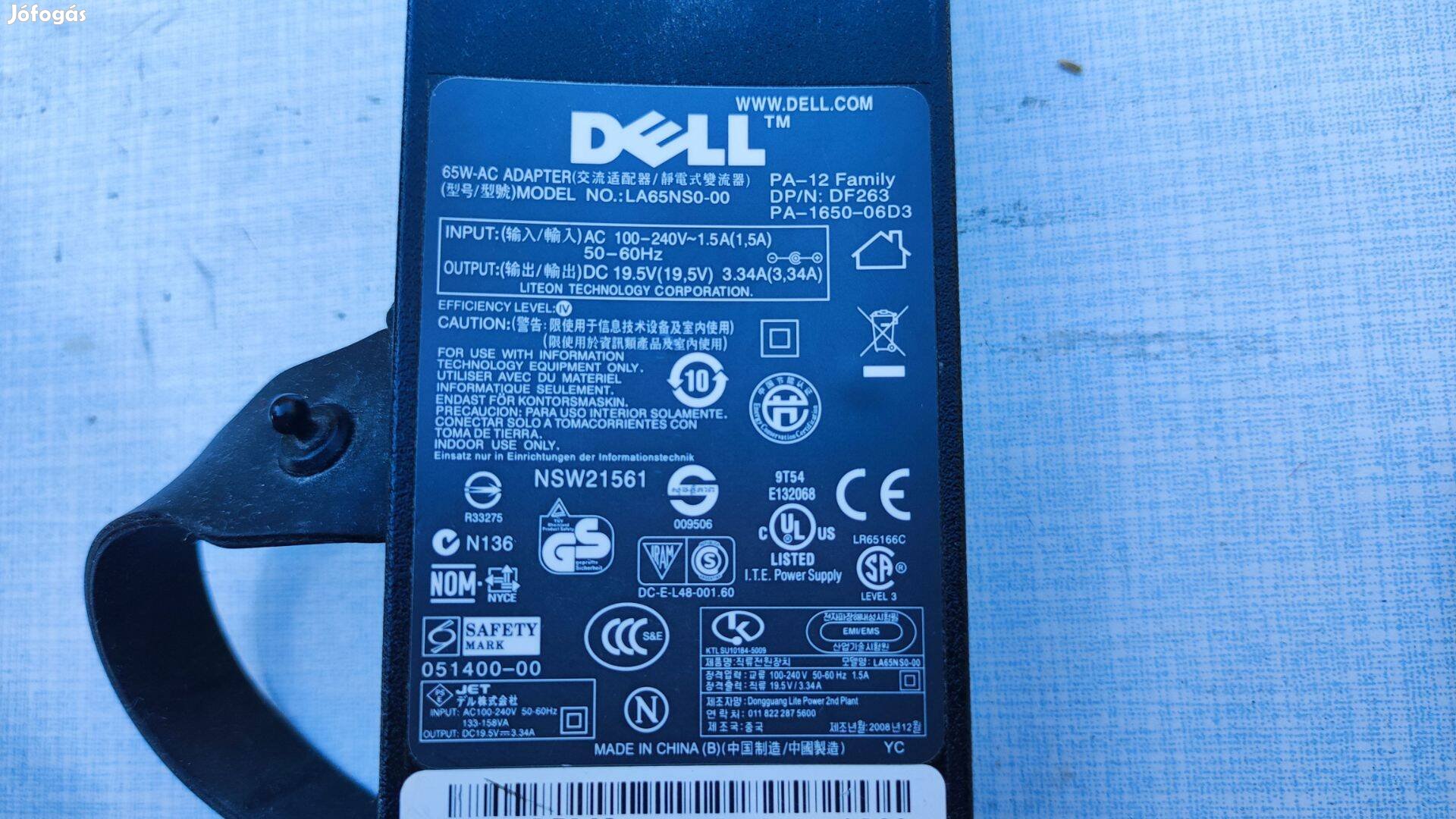 Dell notebook töltő