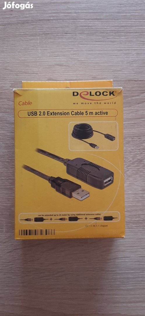 Delock Aktív USB 2.0 hosszabbító kábel 5M