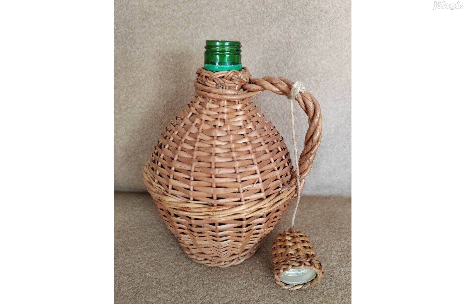 Demizson, csavaros tetejű, Vesszőfonatú 1 L-es