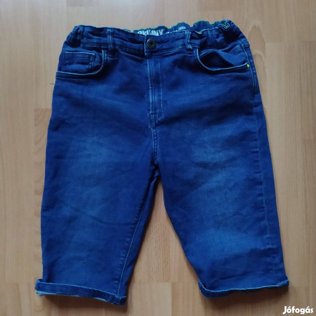 Denim Skinny extra rugalmas farmer rövidnadrág térdnadrág 14-15 év