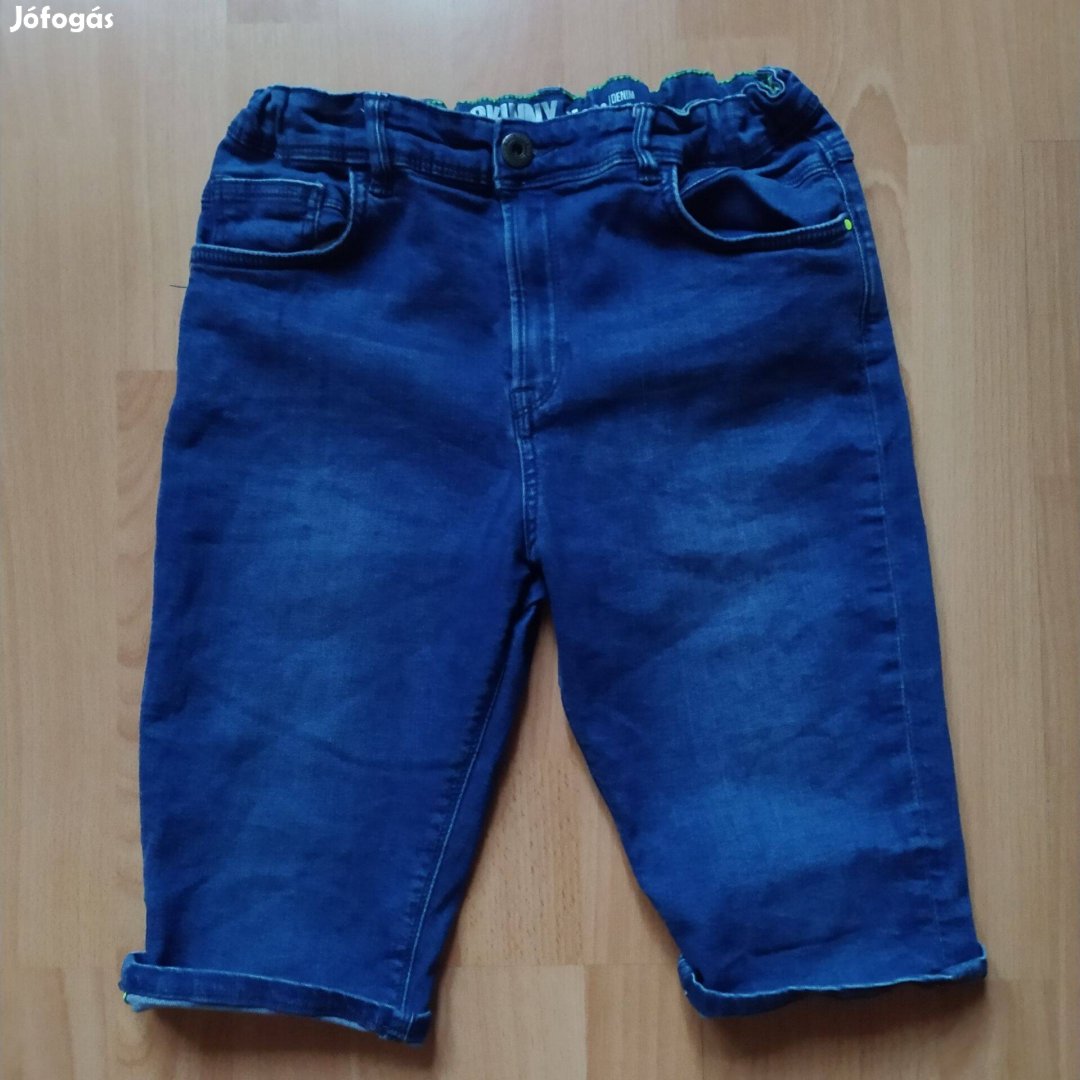 Denim Skinny extra rugalmas farmer rövidnadrág térdnadrág 14-15 év