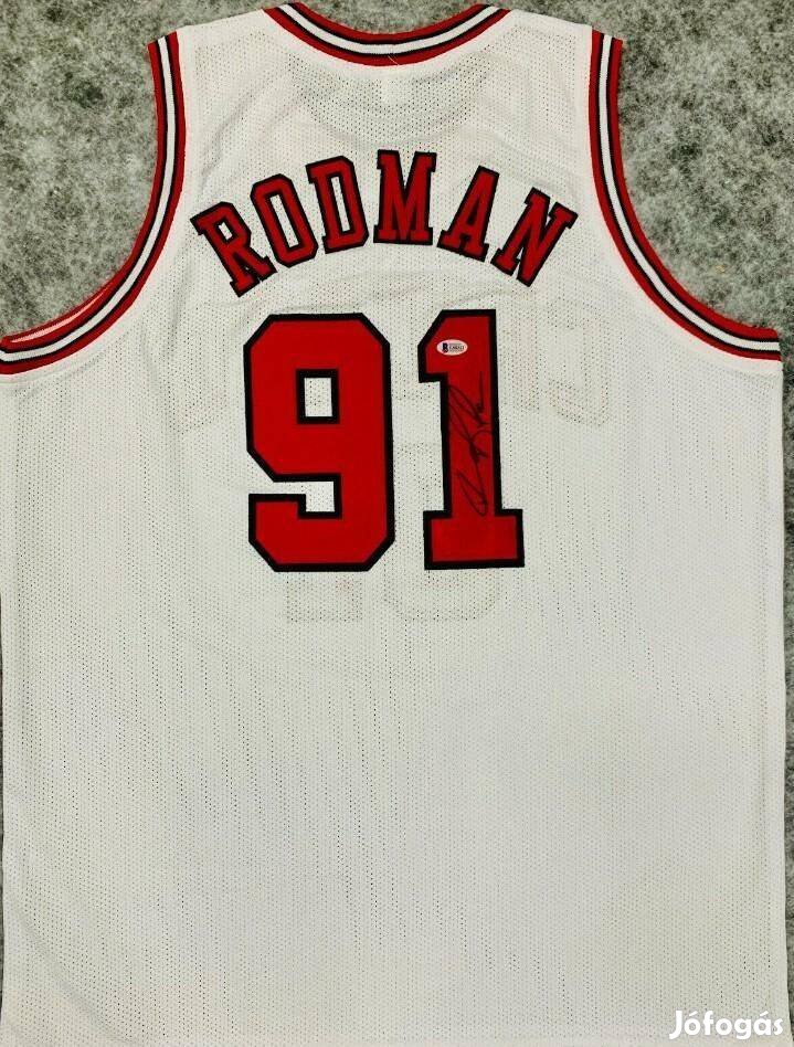 Dennis Rodman Chicago Bulls NBA kosaras mez aláirt, dedikált