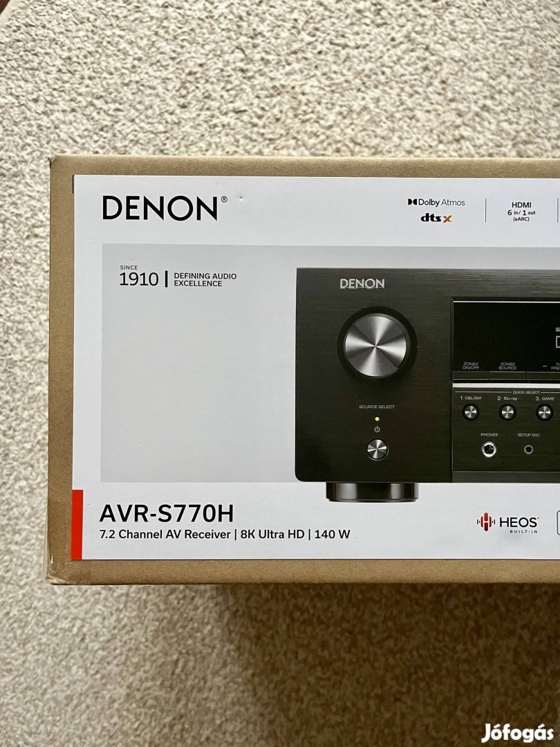 Denon AVR-S770H 7.2 Dolby Atmos erősítő új, bontatlan, garanciális