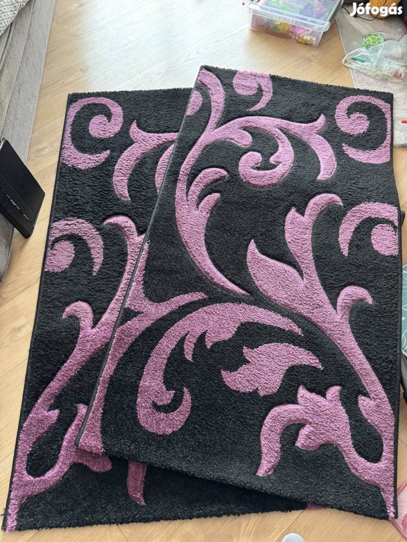 Design lila-fekete szőnyeg szett Lalee Havanna carving