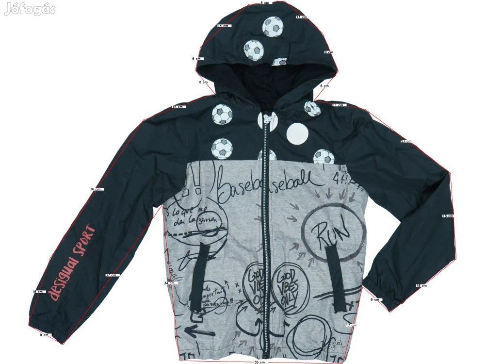 Desigual Új (címkés) Fiú Esőkabát (Méret: 152)