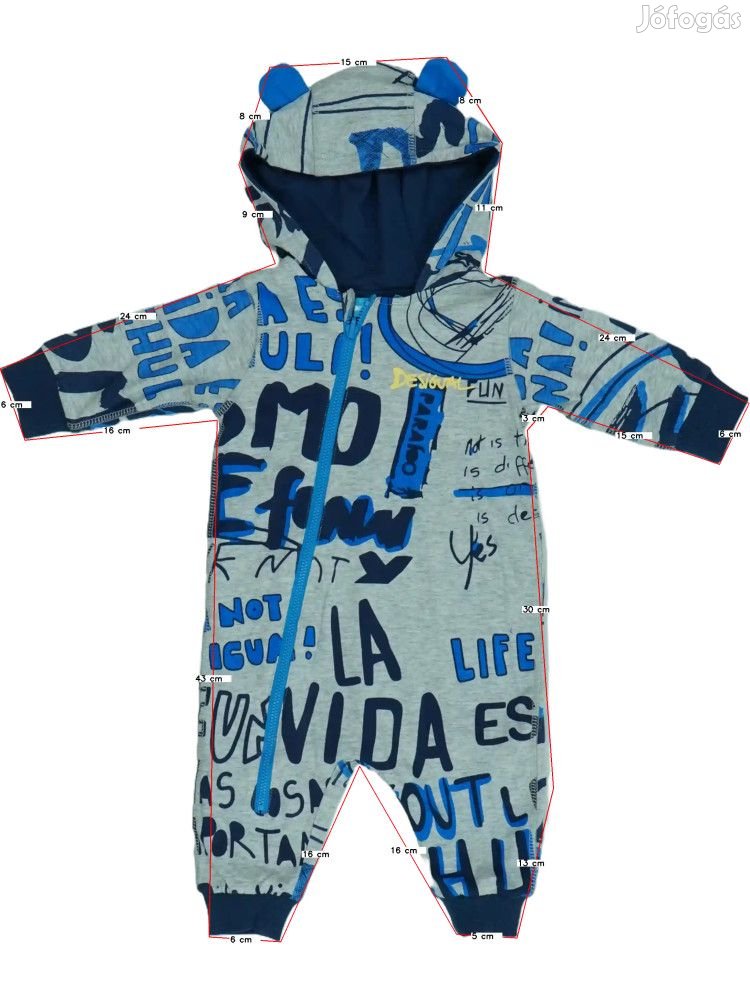 Desigual Új (címkés) Fiú Hosszú ujjú rugdalózó (Méret: 68)