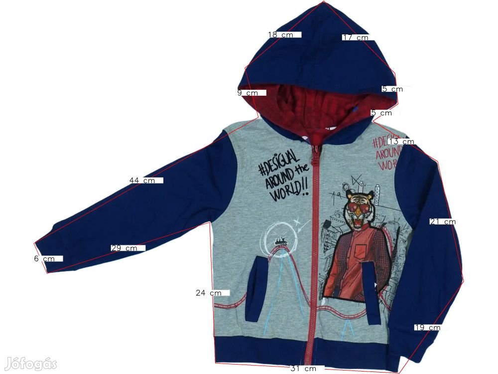 Desigual Új (címkés) Fiú Kapucnis pulóver (Méret: 104)
