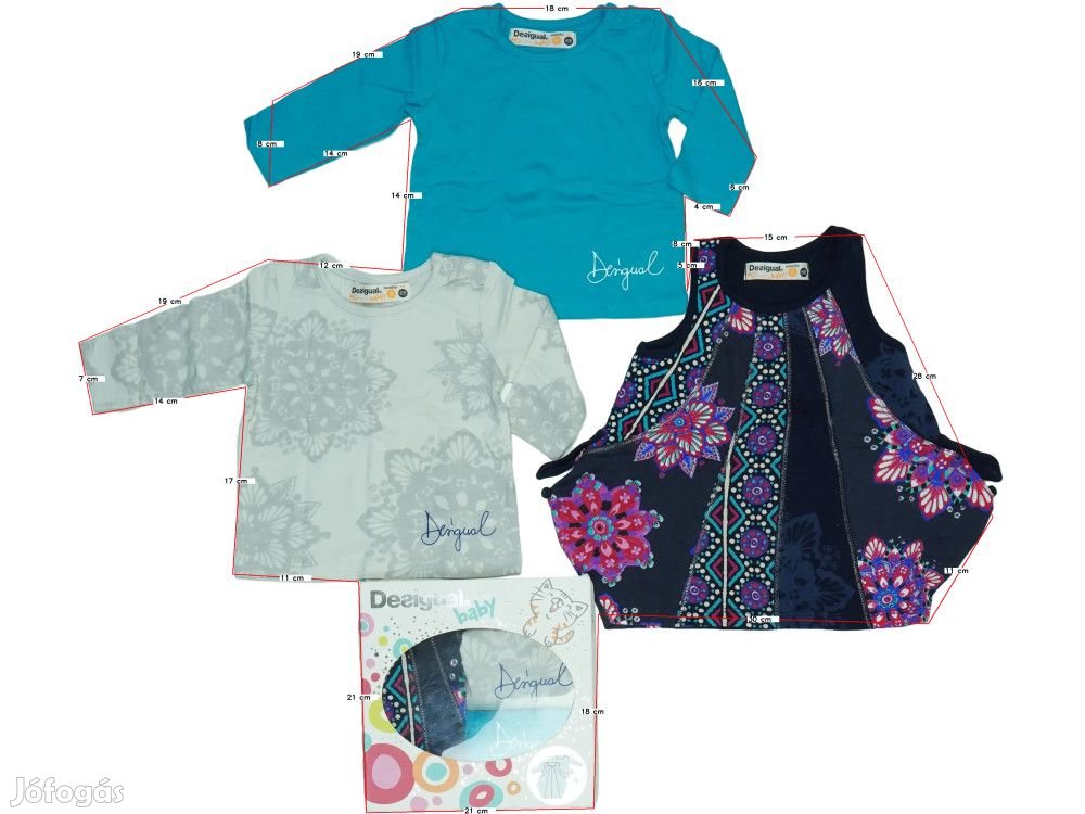 Desigual Új (címkés) Lány 3 részes szett - Lányka ruha (Méret: 68)