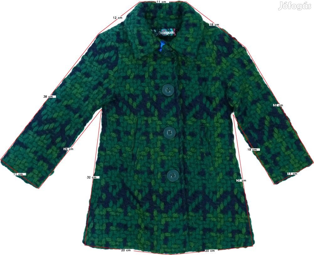 Desigual Új (címkés) Lány Átmeneti kabát (Méret: 104)