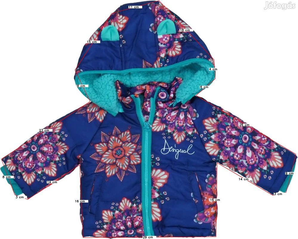 Desigual Új (címkés) Lány Átmeneti kabát (Méret: 68)