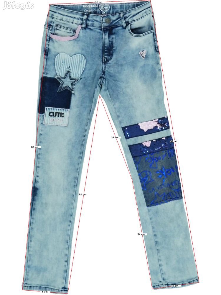 Desigual Új (címkés) Lány Farmernadrág (Méret: 152)