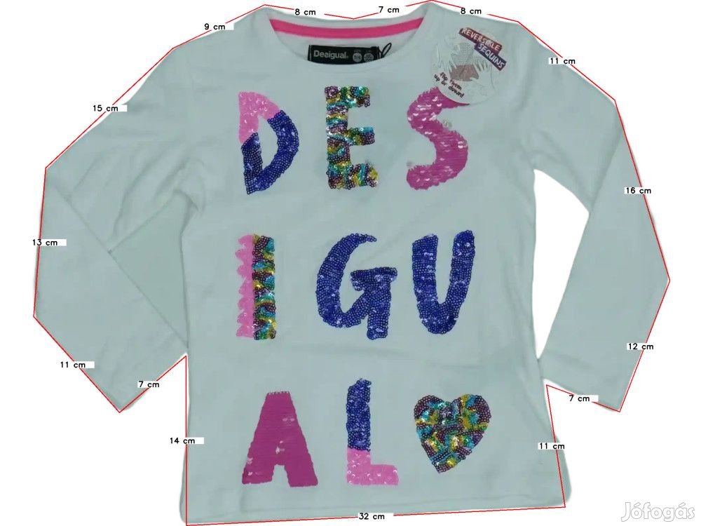Desigual Új (címkés) Lány Hosszú ujjú felső (Méret: 152)