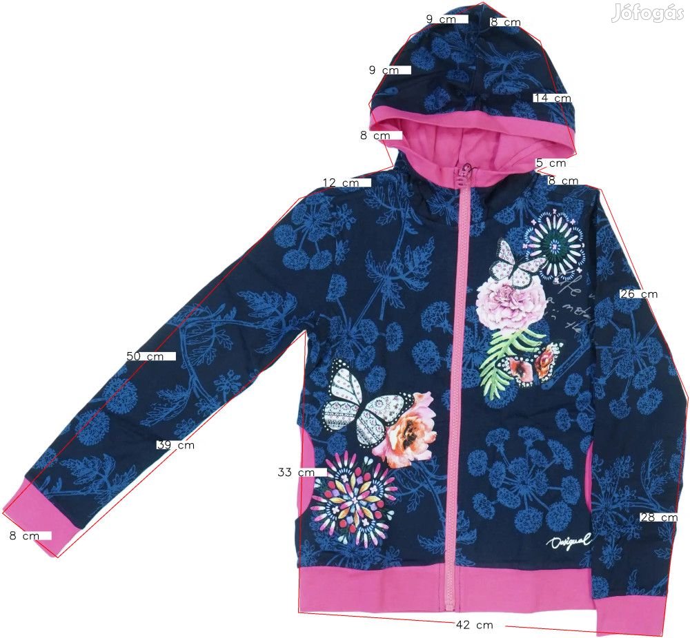 Desigual Új (címkés) Lány Kapucnis pulóver (Méret: 140)