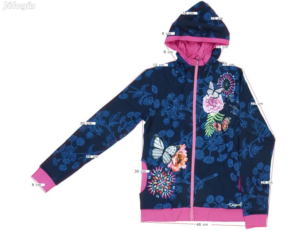 Desigual Új (címkés) Lány Kapucnis pulóver (Méret: 164)