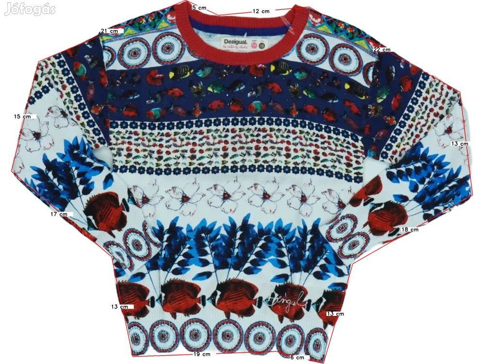 Desigual Új (címkés) Lány Pulóver (Méret: 116)