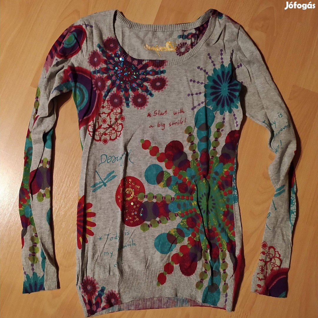 Desigual színes mintás női kötött pulóver S