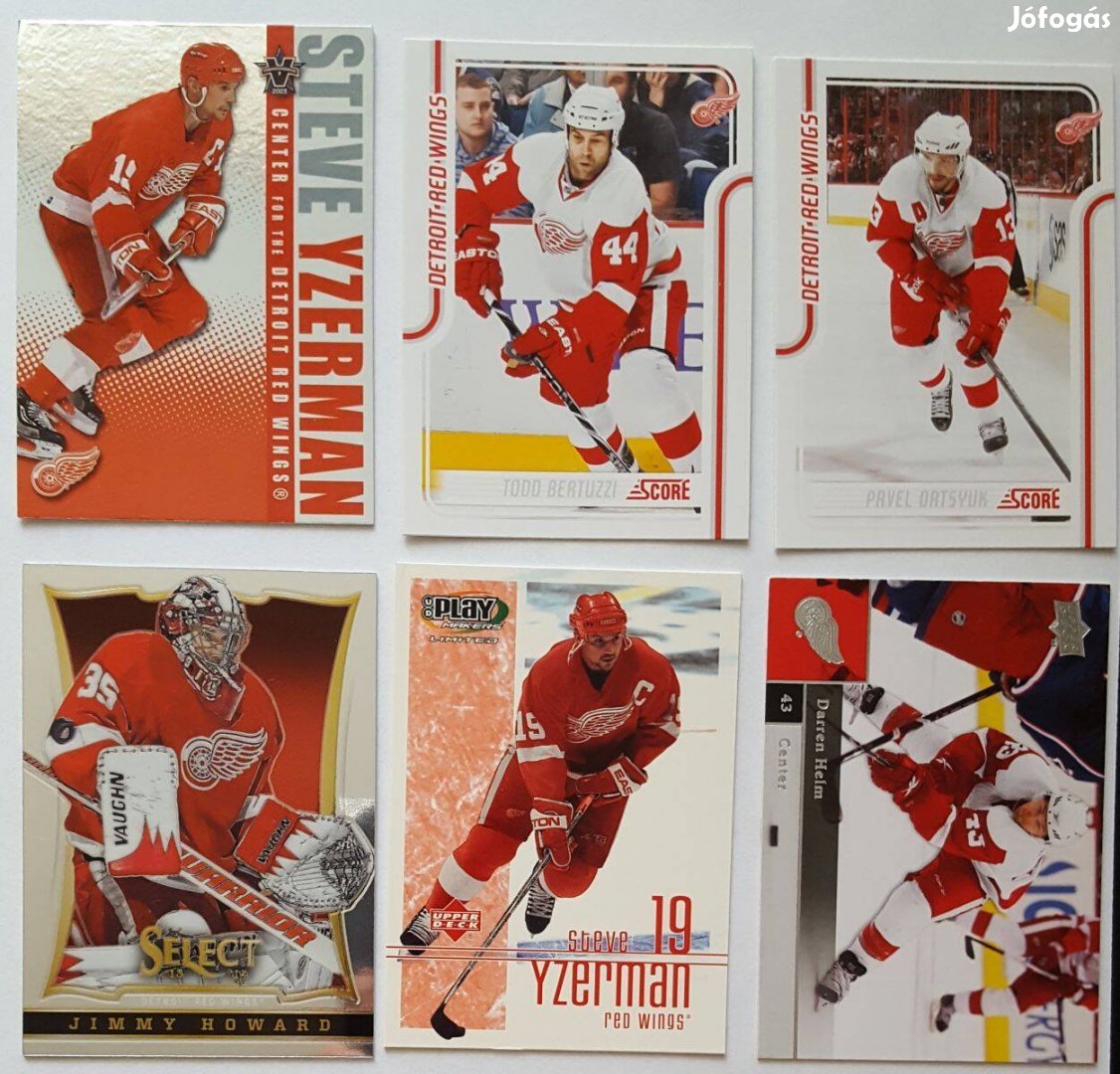 Detroit Red Wings NHL kártya Osgood Yzerman Probert, stb