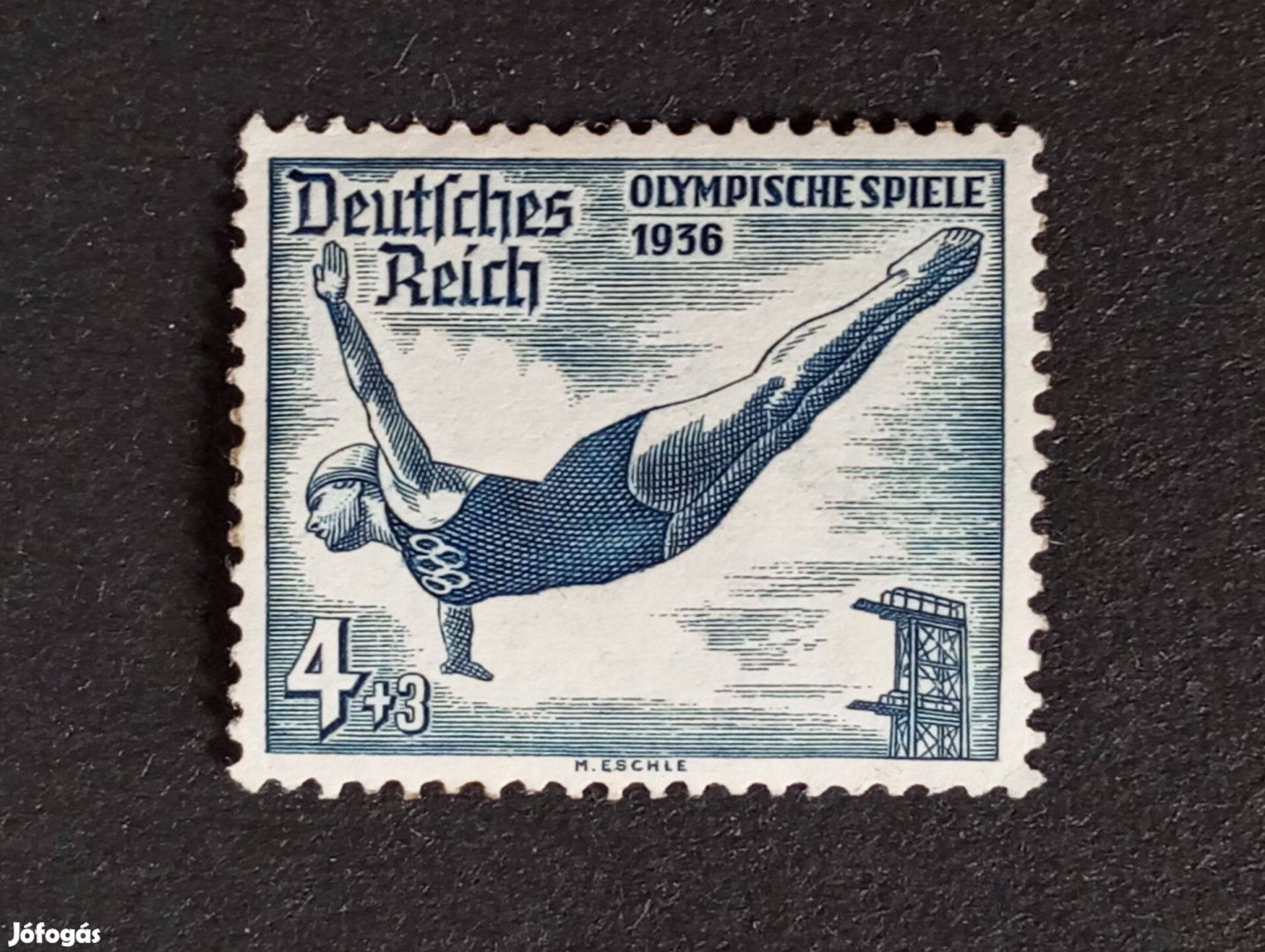 Deutsches Reich 4+3 Pfg. bélyeg 1936-os olimpiai játékok - Berlin, Ném