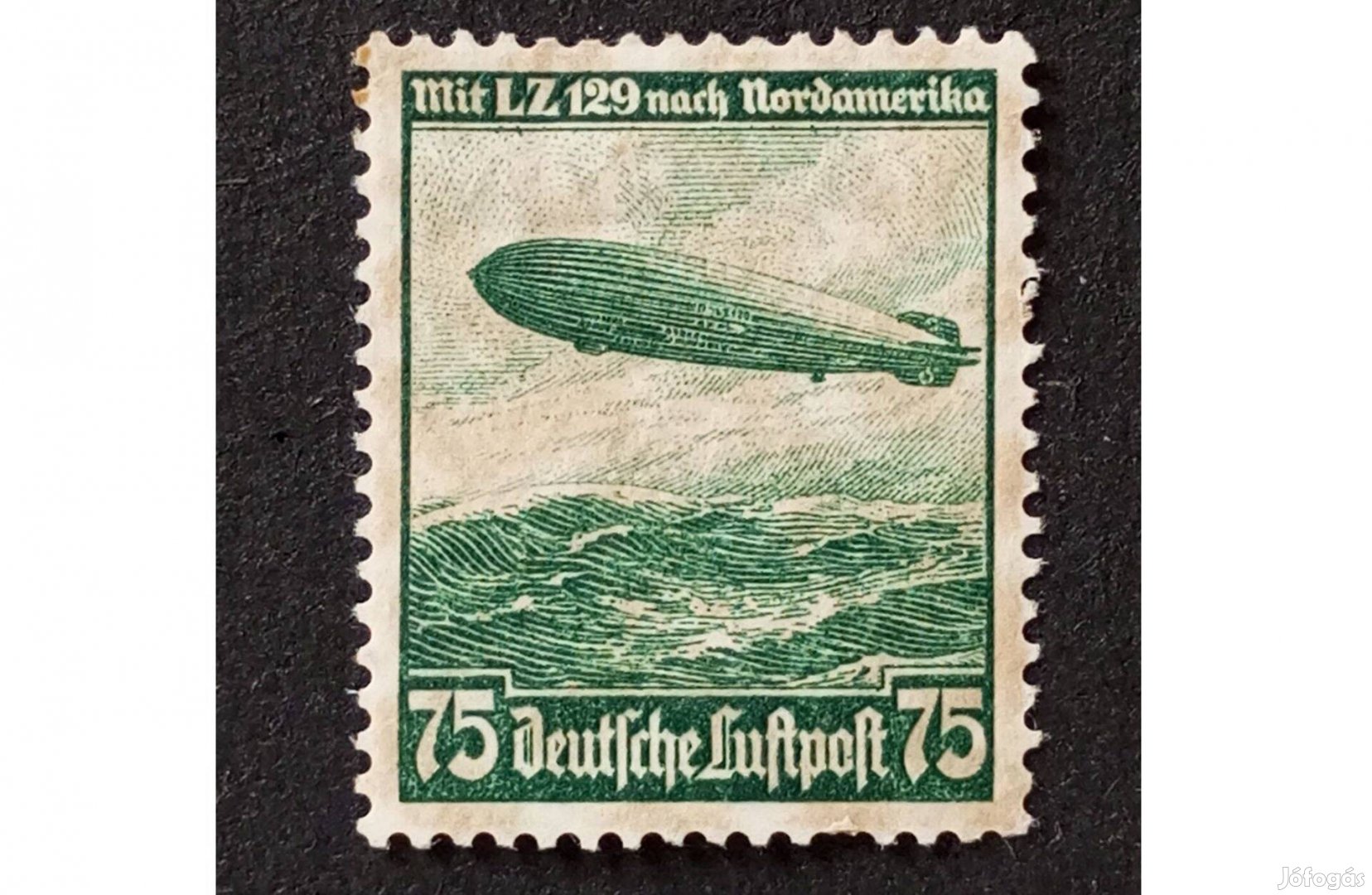 Deutsches Reich 75Pfg bélyeg Mi.607 1936-os léghajók LZ 129 Hindenbu