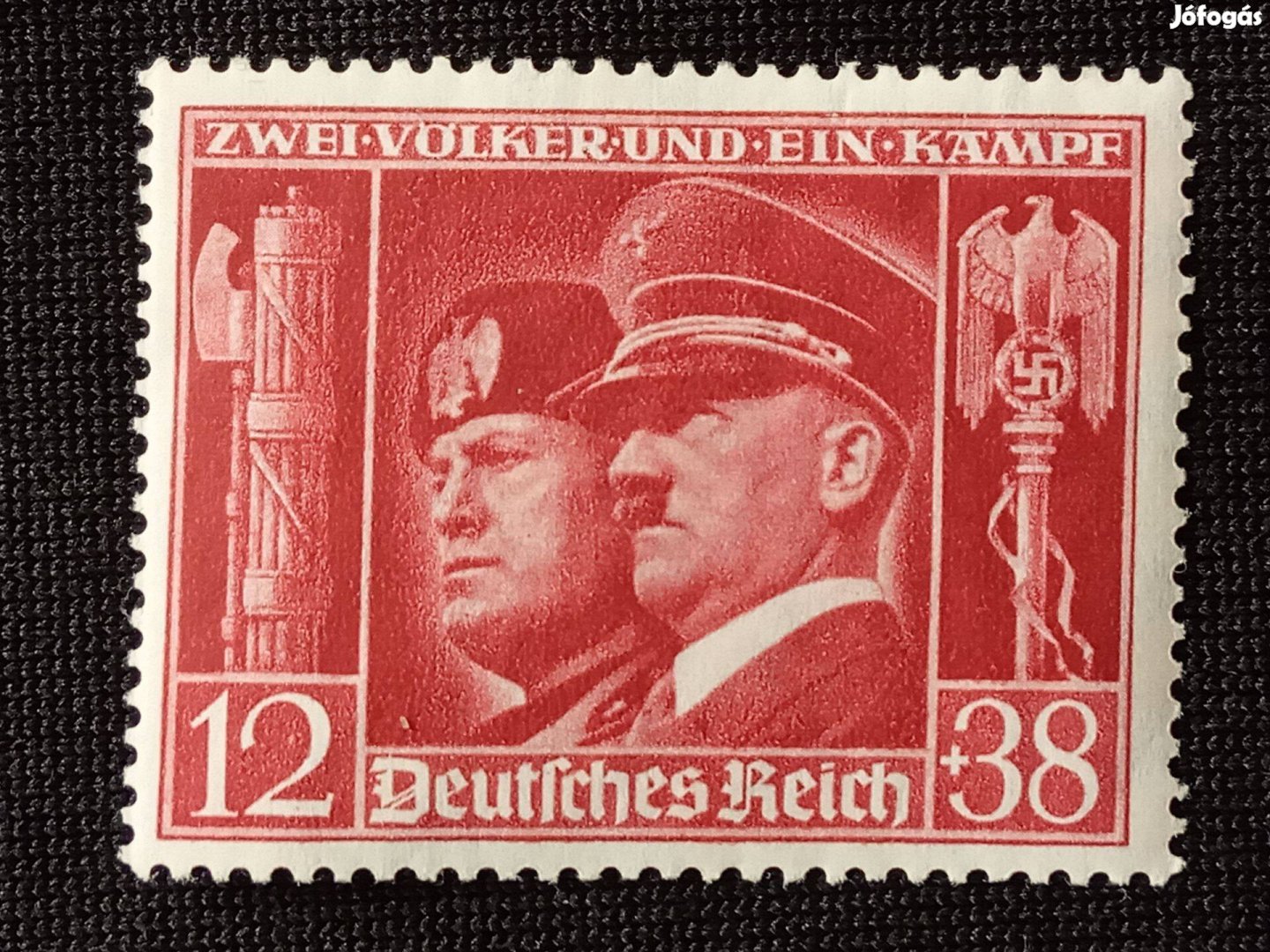 Deutsches Reich bélyeg 1941 Hitler and Mussolini Mi.763*