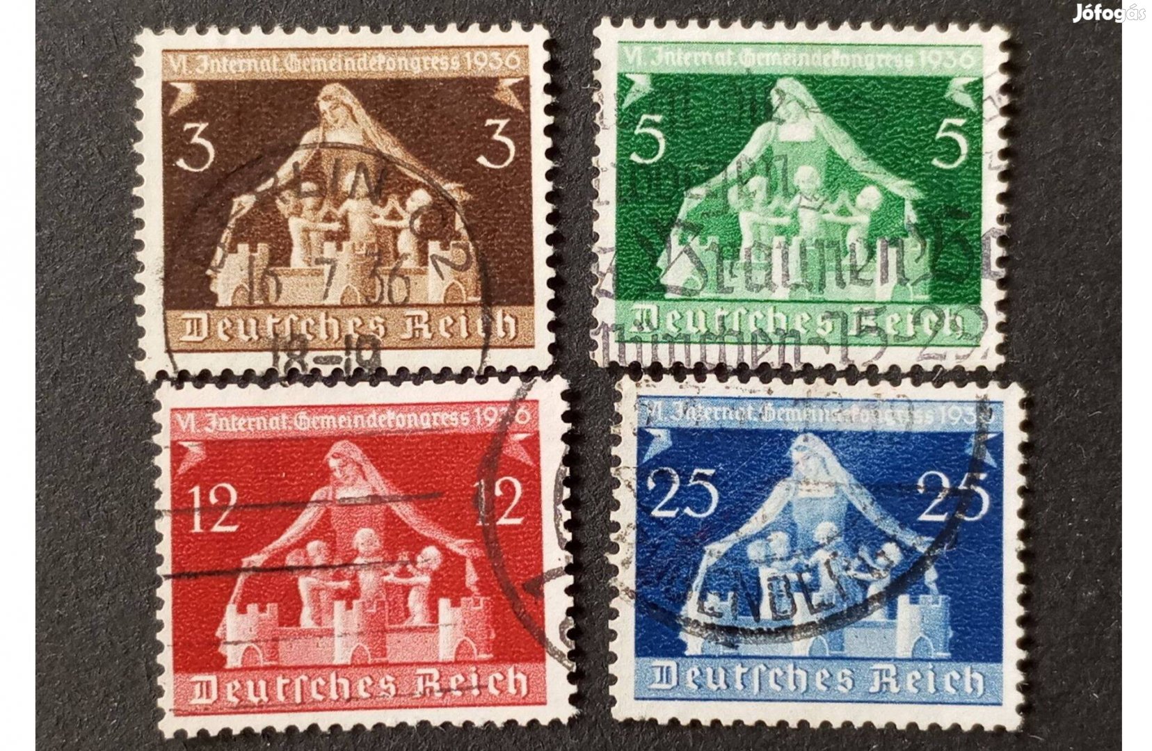 Deutsches Reich komplett bélyegsor 1936. évi Nemzetközi Önkormányzati