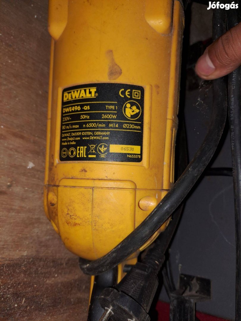 Dewalt DWE496 kétkezes sarokcsiszoló Nagyflex