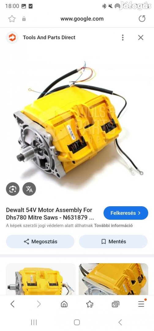 Dewalt Dhs 780 54v Brushless motor bontott 