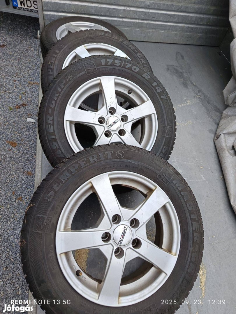 Dezent alufelni 5x100 r14 4db Semperit téli gumival eladó