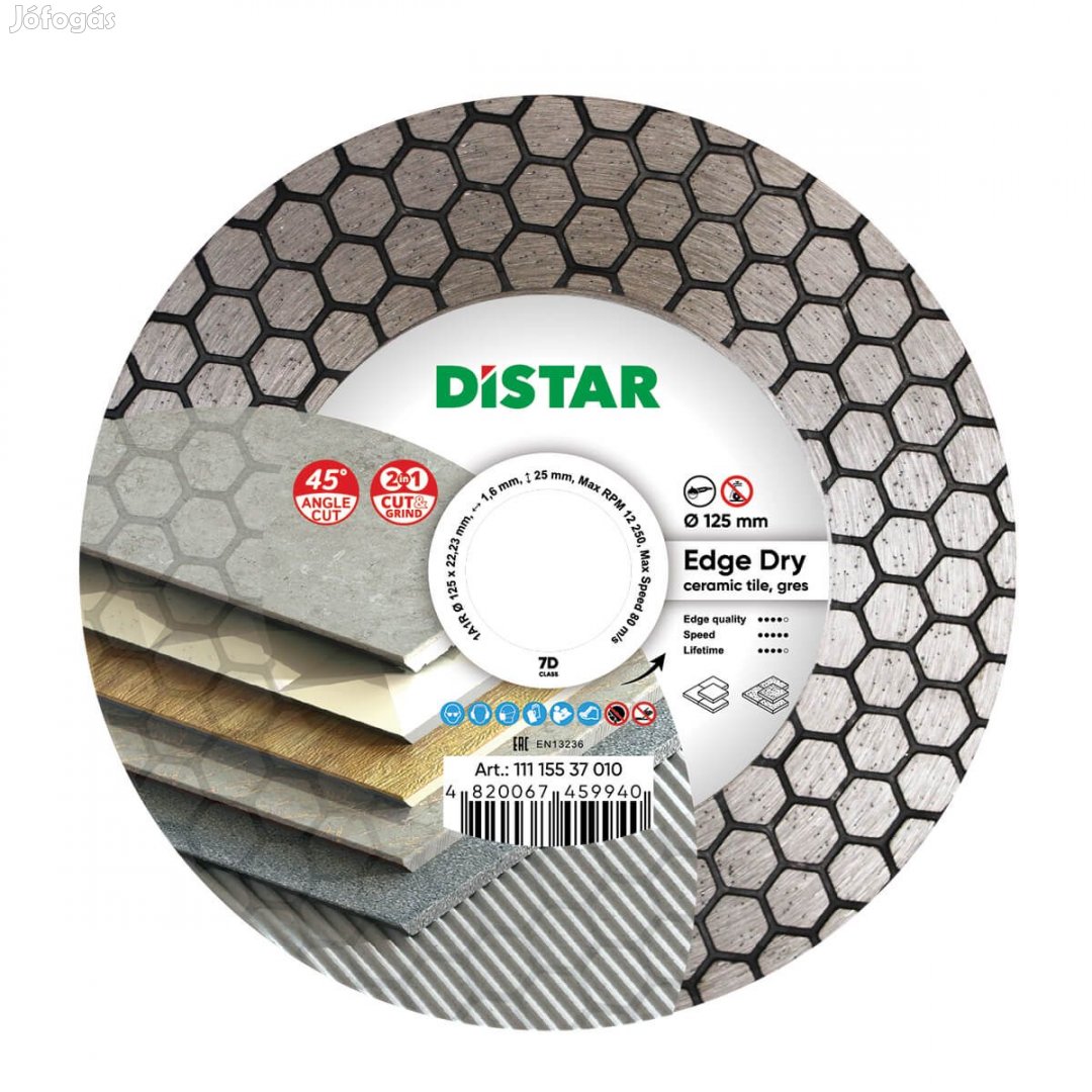 DiStar EDGE Dry vágó és csiszoló tárcsa 125 mm 1,6x25 mm