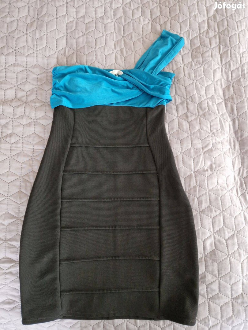 Diamond kék-fekete női elegáns mini ruha 10-es méret