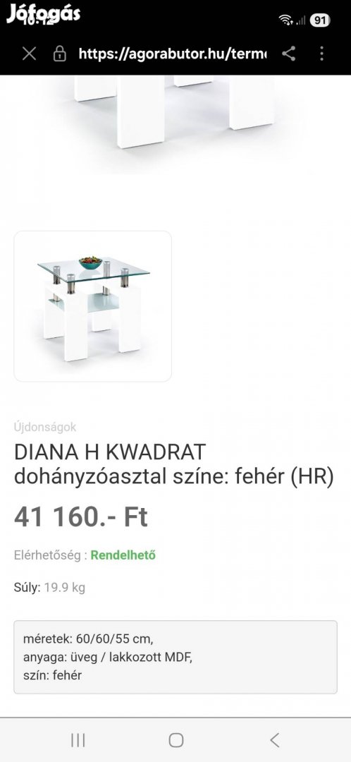 Diana edzett üvegaszal eladó