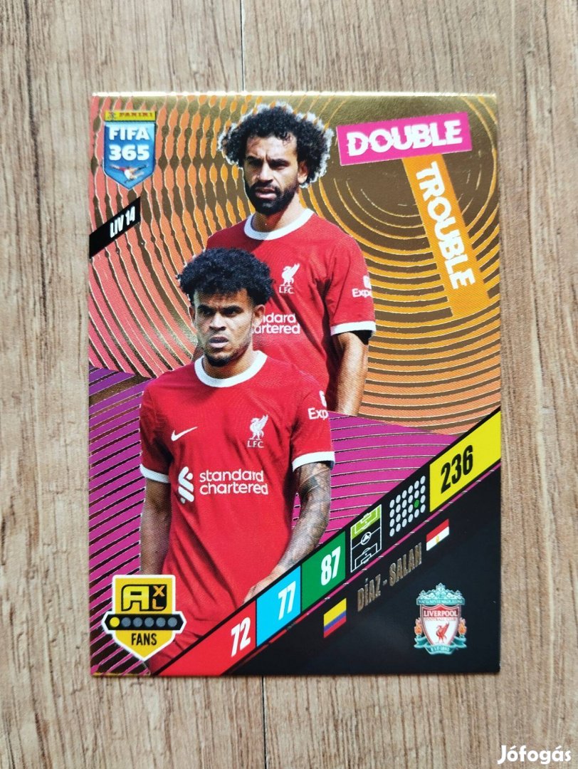 Diaz Salah (Liverpool) FIFA 365 2024 Double Trouble focis kártya