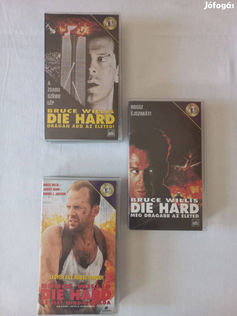 Die Hard I.-II.-III. VHS kazetta eredeti tokban