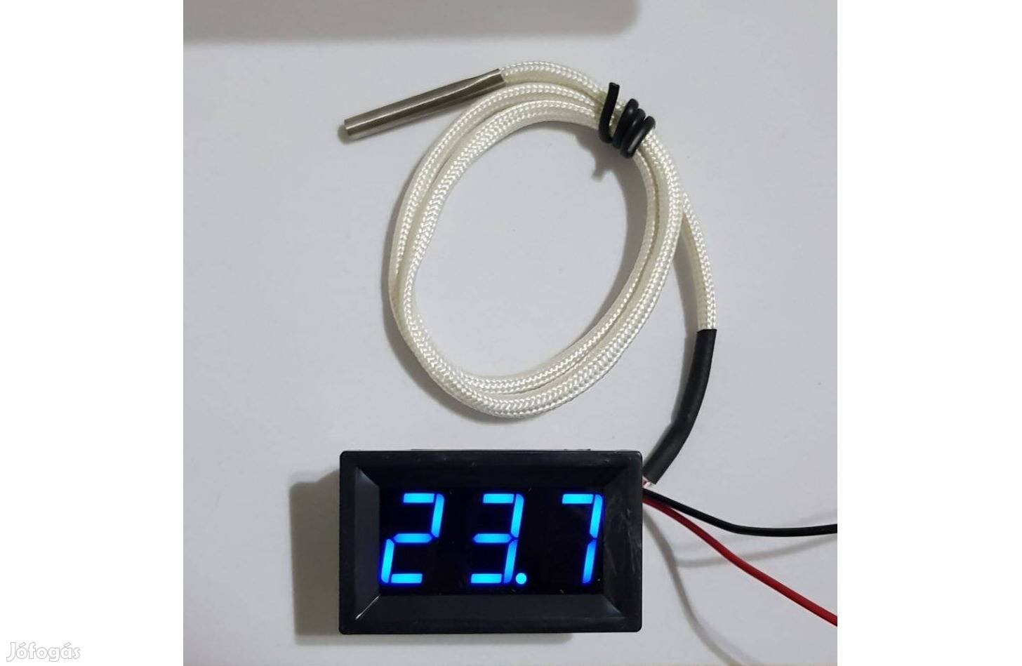 Digitális DC12V LED hőmérő K típusú szondával -30.+800°C KÉK