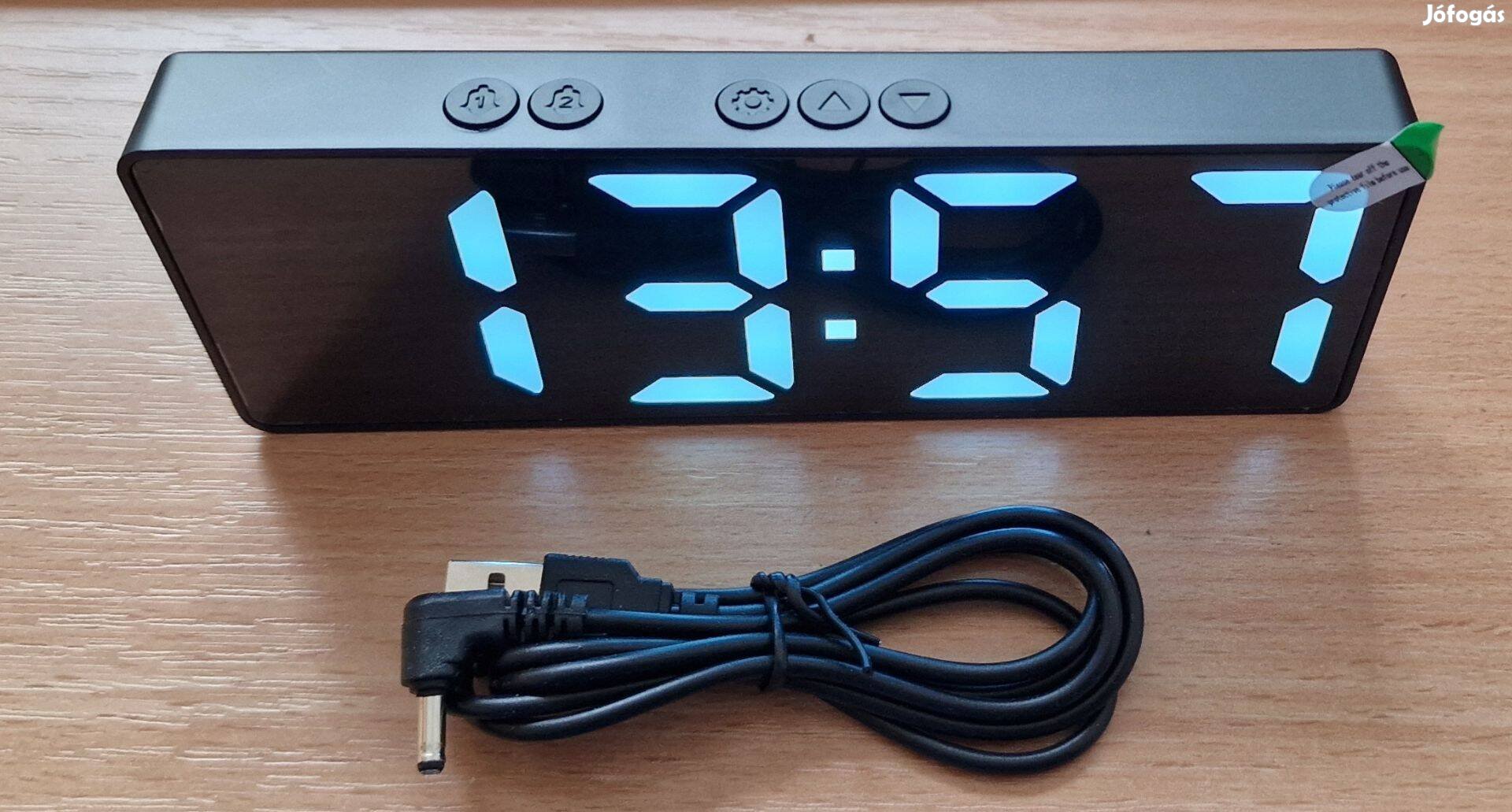 Digitális LED asztali óra ébresztőóra hőmérséklet dátum kijelz