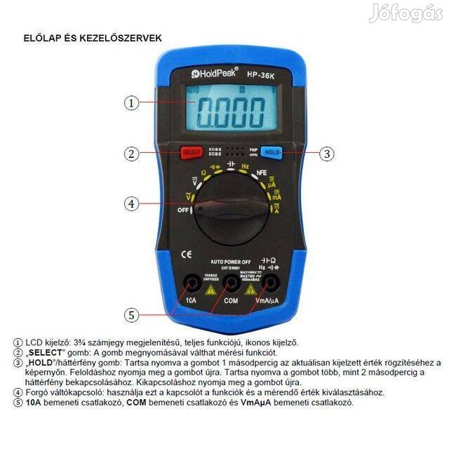 Digitális Multiméter - Holdpeak 36K ( HP-36K )