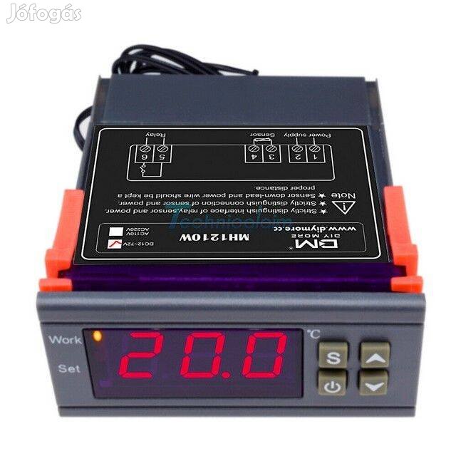 Digitális Termosztát DC 12V-72V MH1210W 1m Hőmérő Kábel