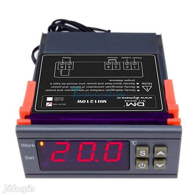 Digitális Termosztát DC 12V-72V MH1210W 1m Hőmérő Kábel _