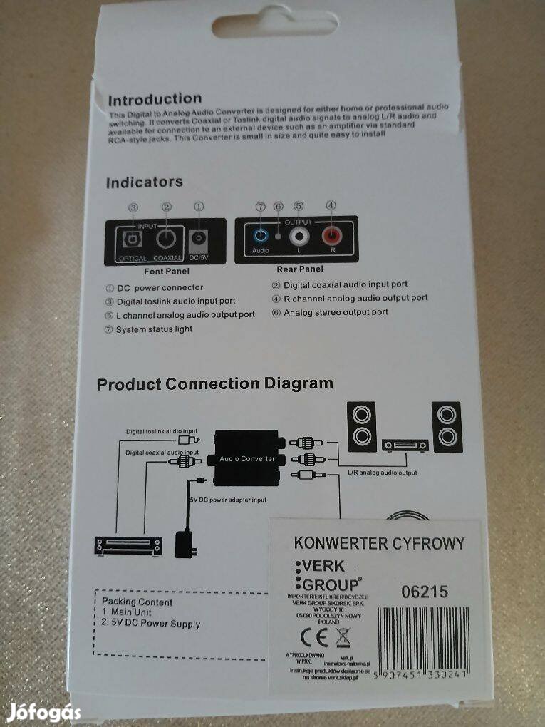 Digitális - analóg audio konverter eladó