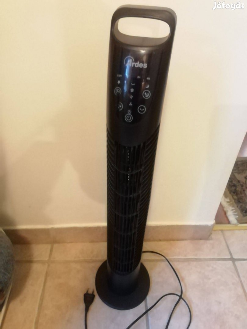 Digitális álló, forgó ventilátor, torony ventilátor fekete