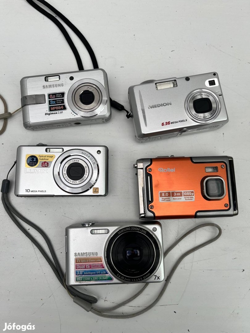 Digitális fényképezögép hibás Samsung Panasonic lumix 5 db