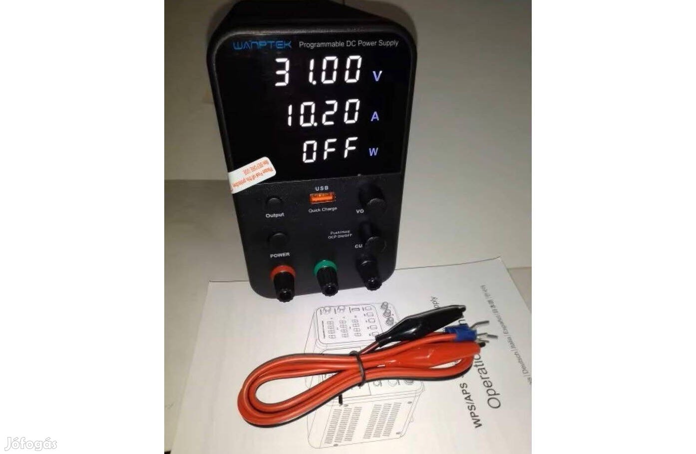 Digitális labortáp 30V 10A, CC, CV, rövidzár védelem, labor tápegység