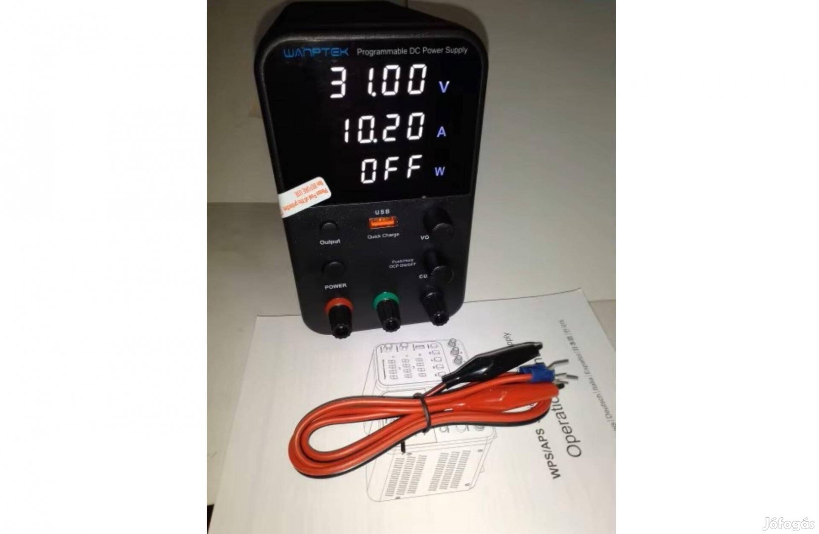 Digitális labortáp 30V 10A, CC, CV, rövidzár védelem, labor tápegység