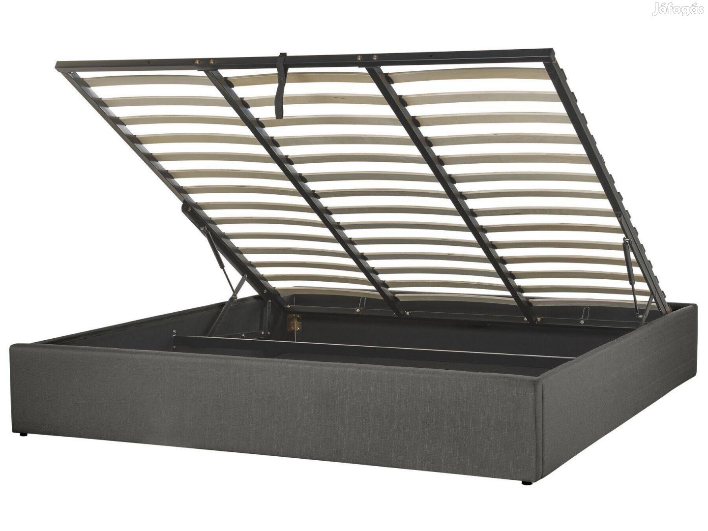 Dinan 180 x 200 ágyneműtartós futon franciaágy ágyráccsal (szürke) 259