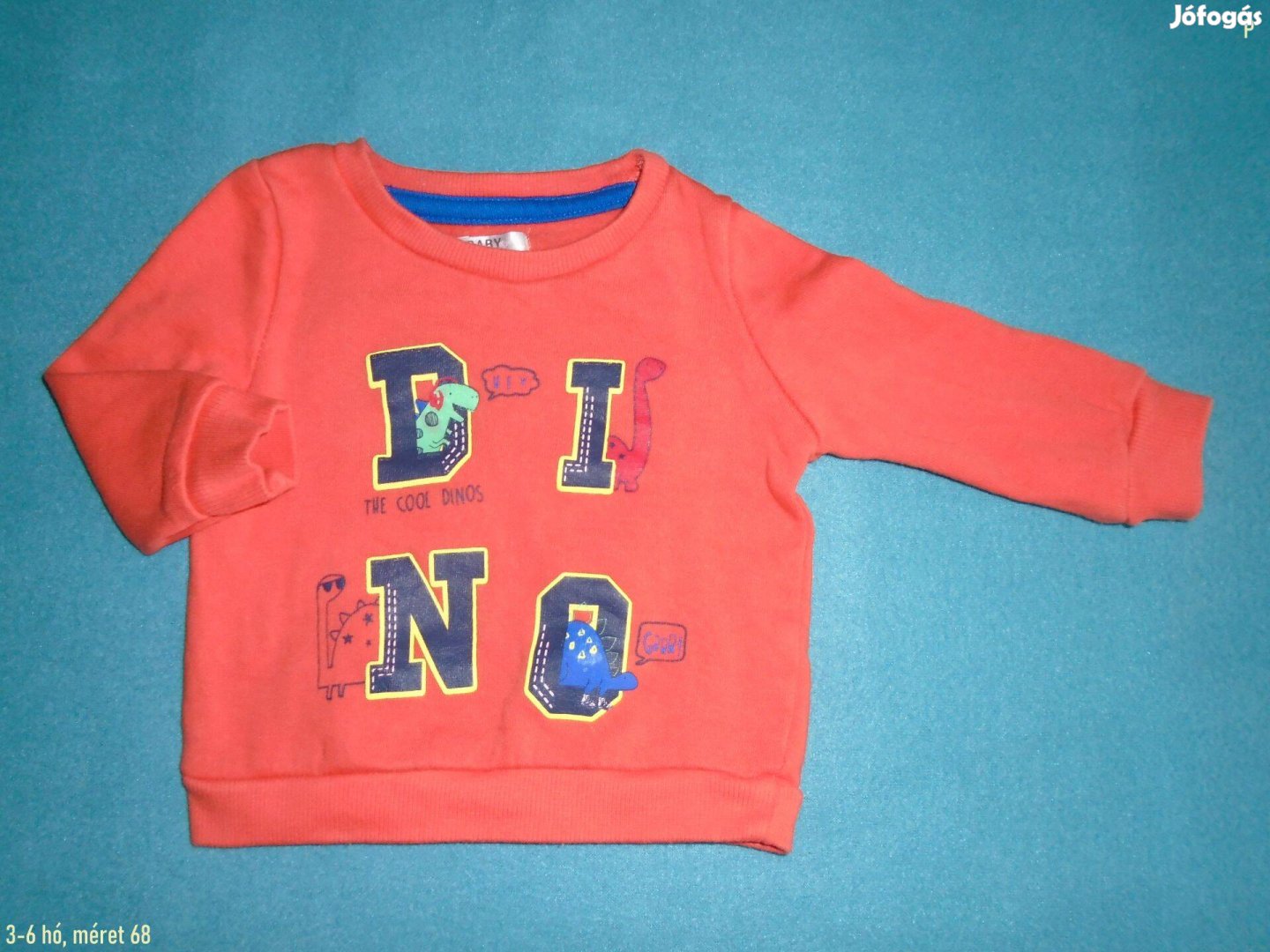 Dinó dinoszaurusz mintás hosszú ujjú felső 3-6 hó méret 68