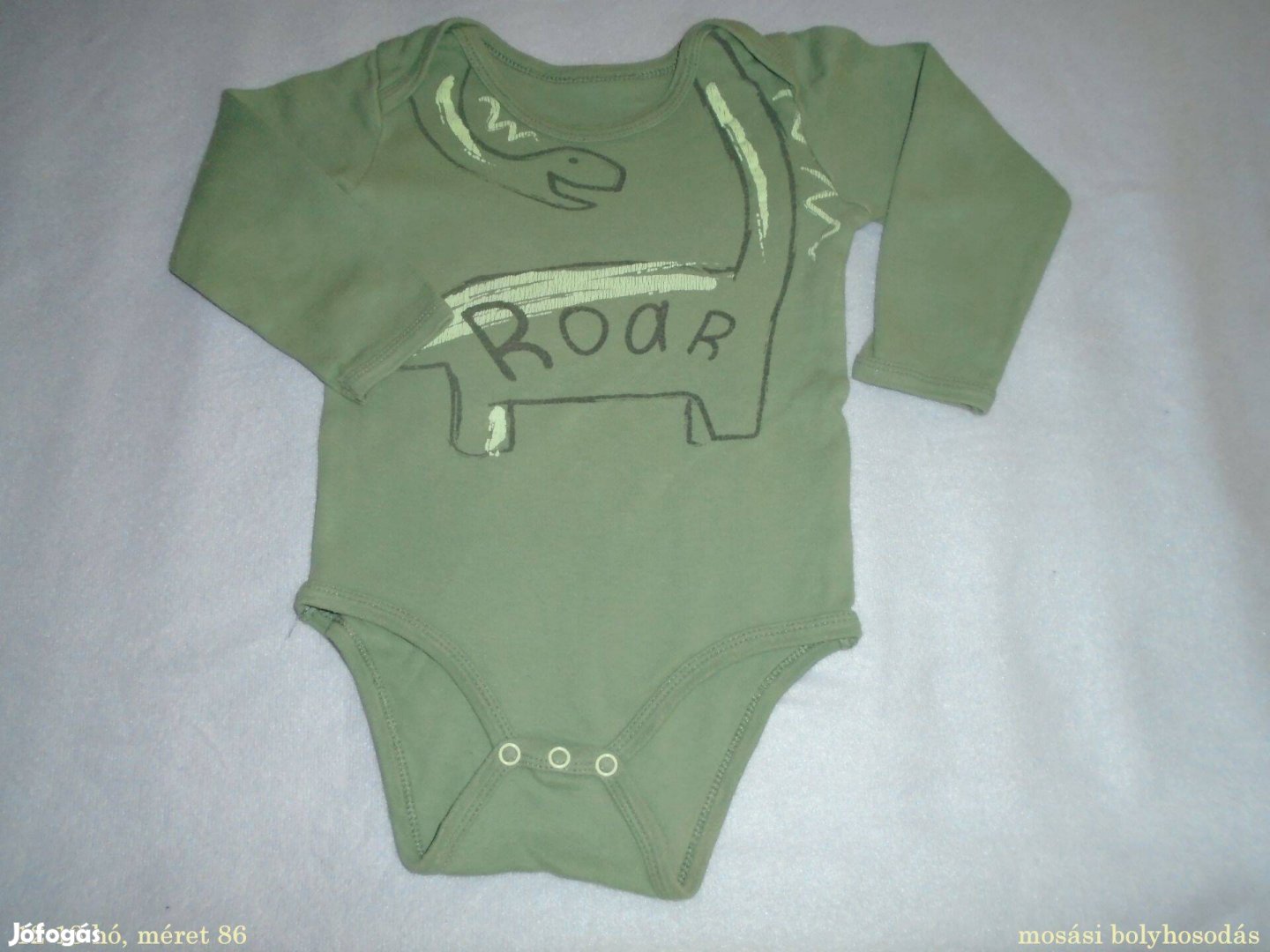 Dinó mintás hosszú ujjú body 12-18 hó méret 86