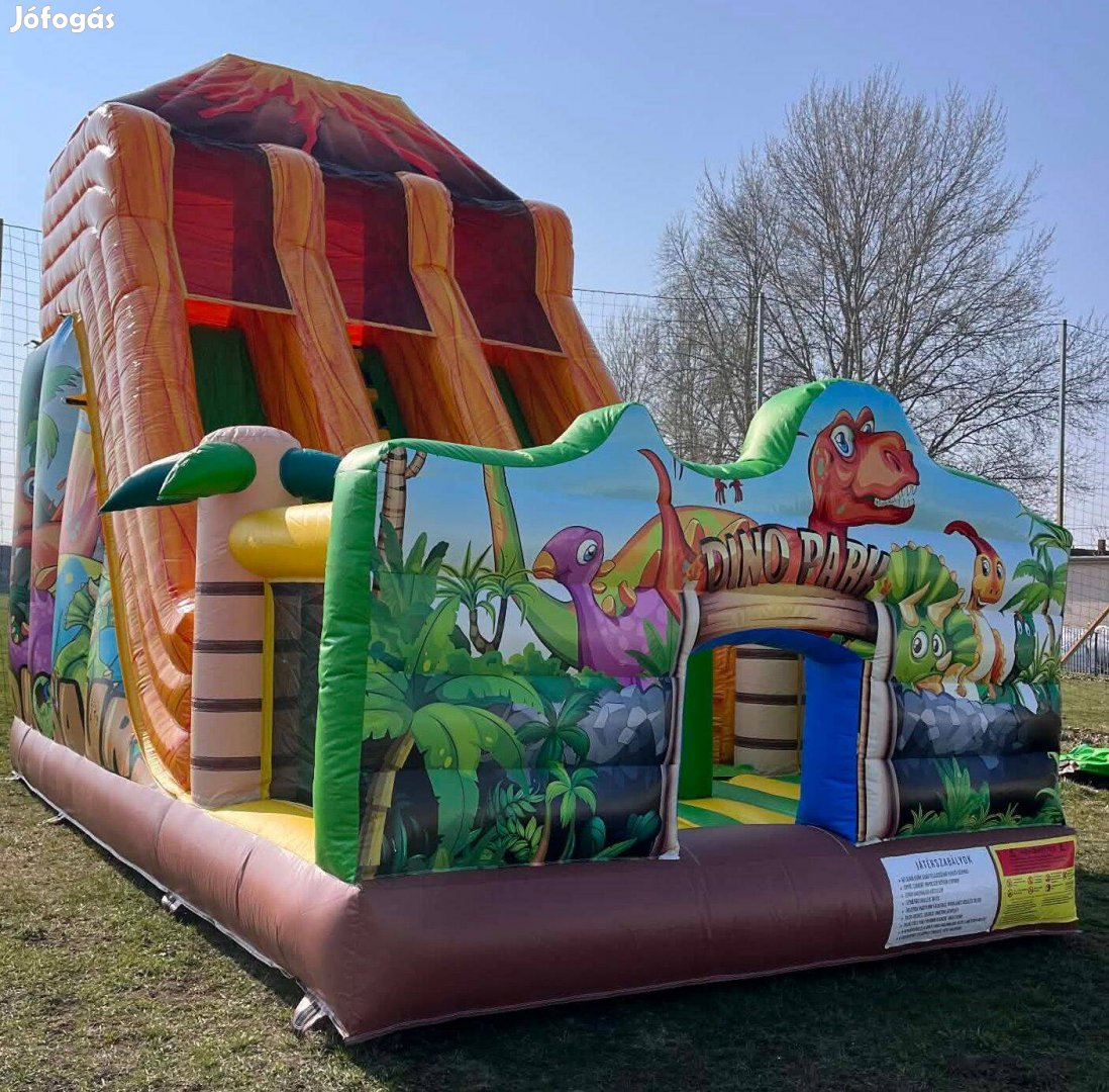 Dínós csúszdás légvár 7x4x6m