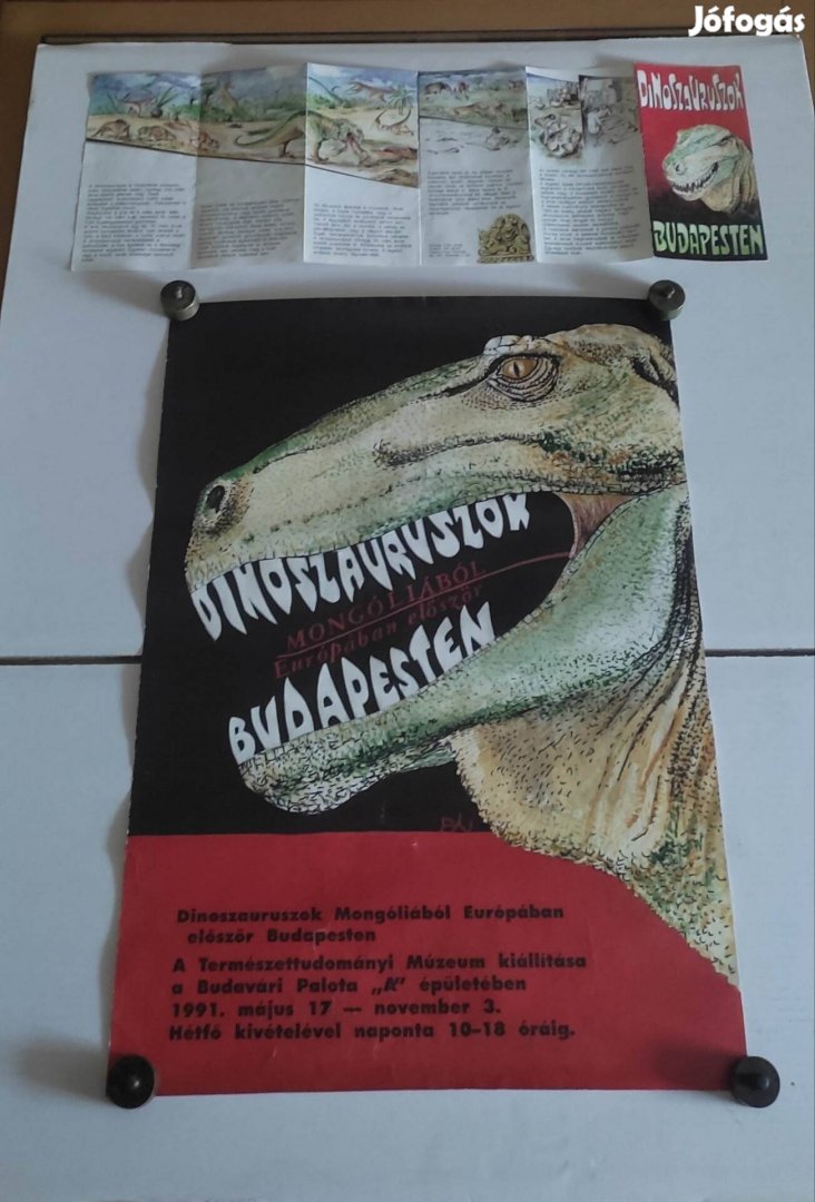 Dinoszauruszok Budapesten régi eredeti plakát, poszter + szórólap