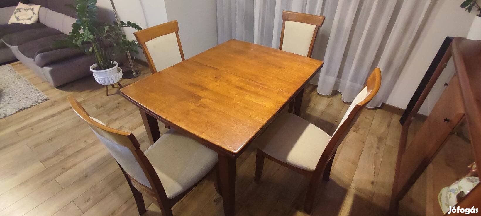 Diófa asztal , étkezőgarnitúra,  4 személyes
