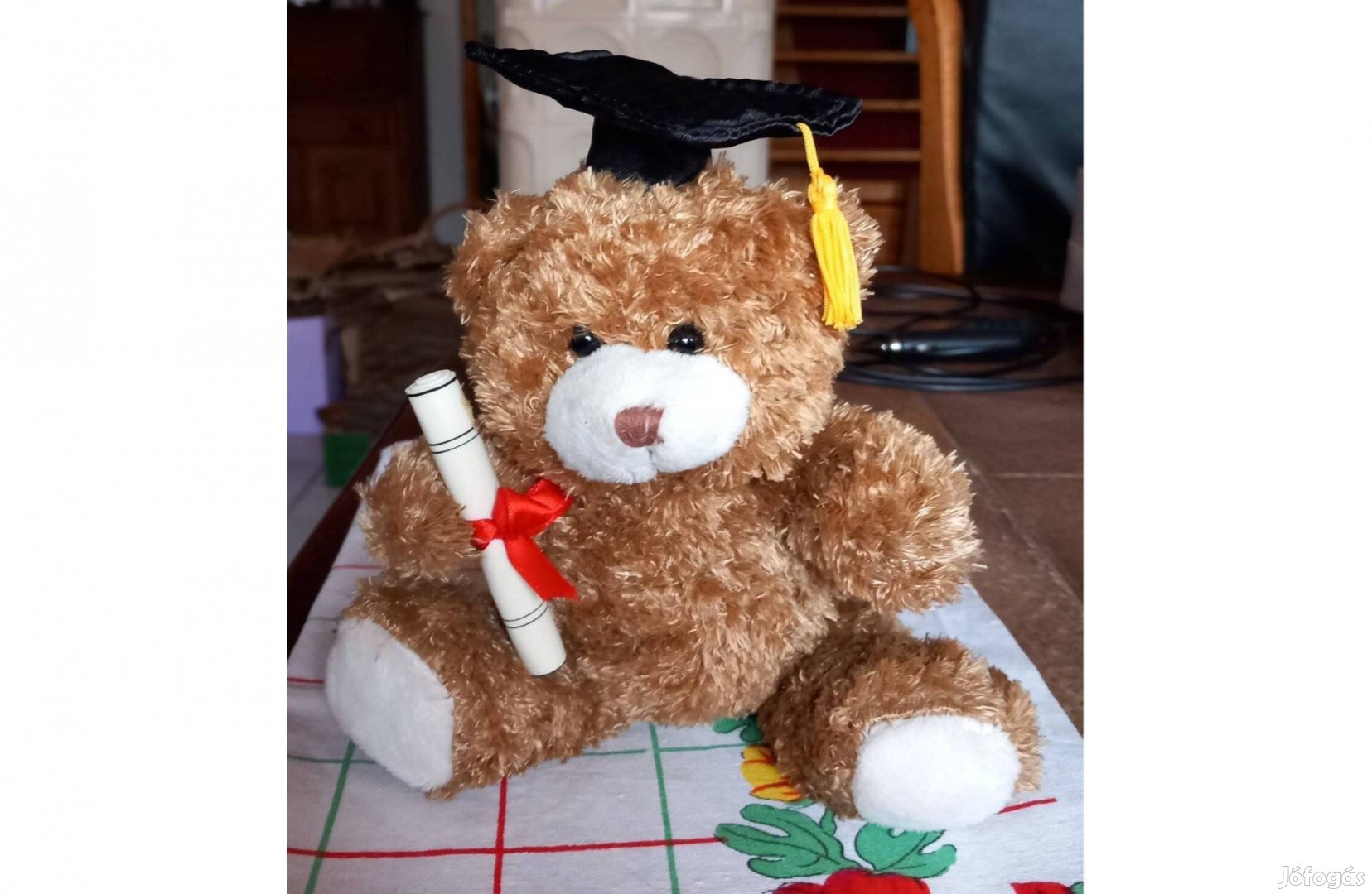 Diploma sapkás plüss maci 18 cm - Új